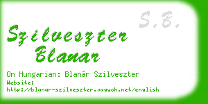 szilveszter blanar business card