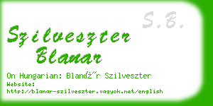 szilveszter blanar business card